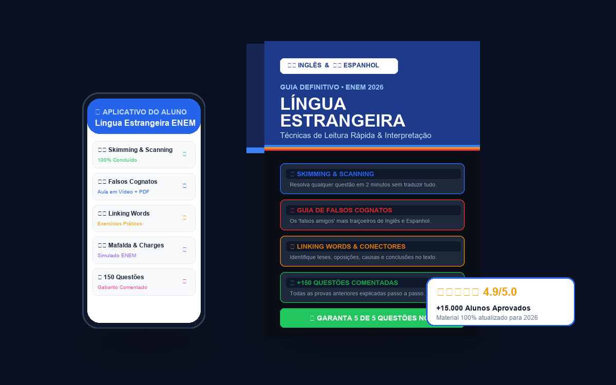 Amostra Mapa Mental Inglês e Espanhol ENEM